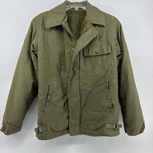 Vintage US Military A-2 Deck Jacket Olive Drab Green Scovill Zipper Small